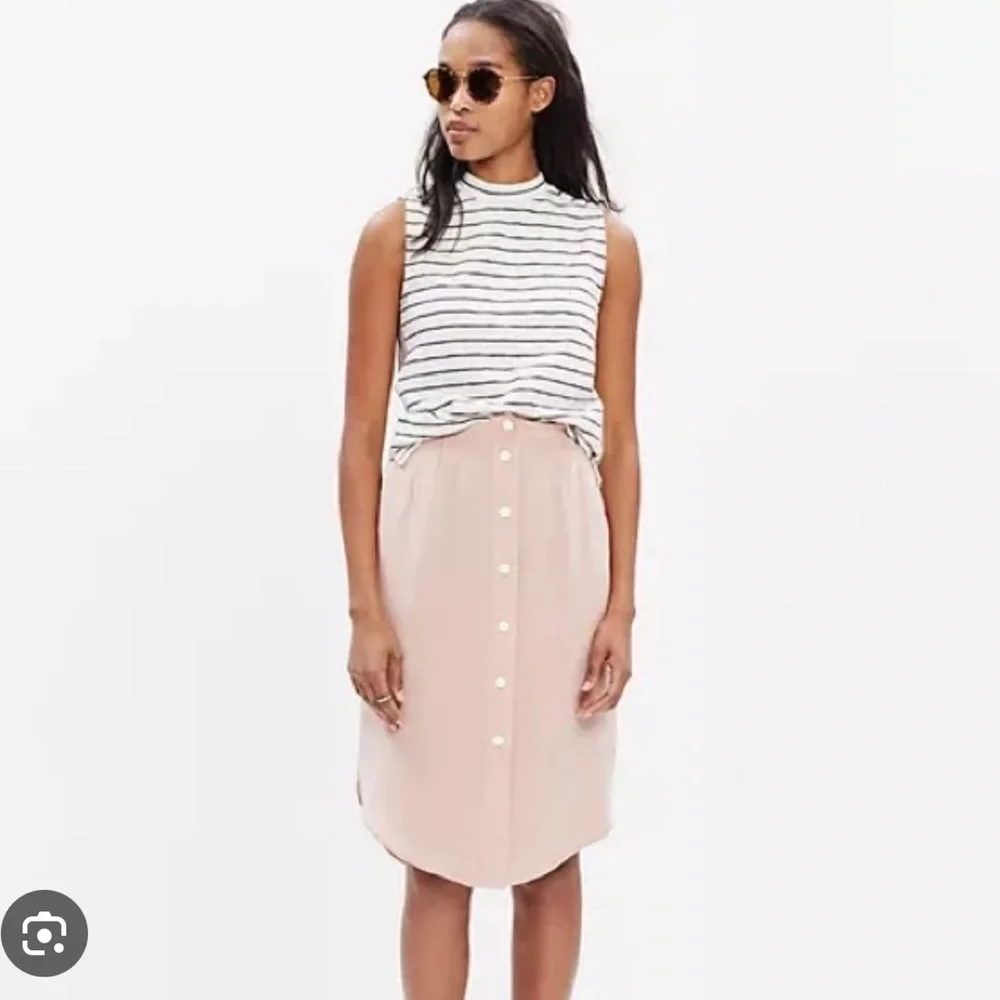 Madewell 100% Silk Island Button-Front Skirt - Picture 1 of 7